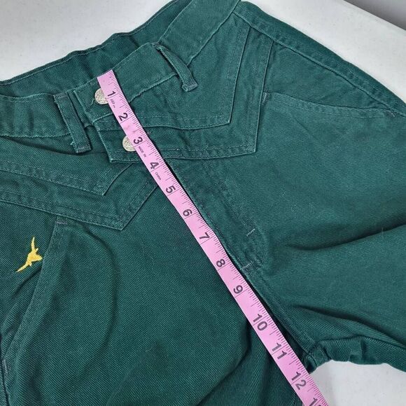 Vtg Jewells Classic Bottoms Womens 1 High Waist Jeans Green Tapered Leg Cotton - Picture 9 of 10